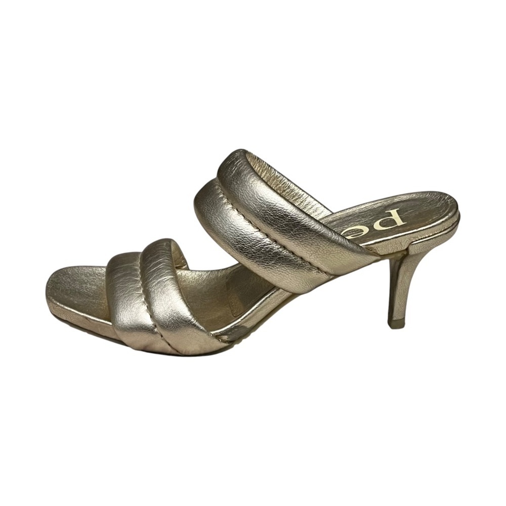 Pedro Garcia Women's Clea Gold Nappa Metallic Double-Band Slide Sandal 36.5/6.5